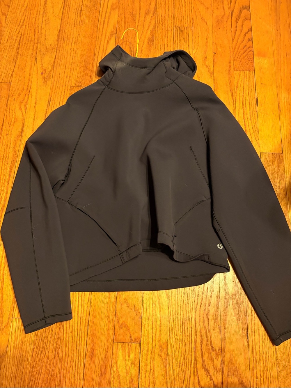 lululemon athletica black cropped hoodie sweater